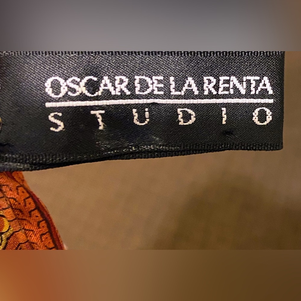 Oscar Da La Renta~100% Multi Colored Geometric Scarf - Picture 4 of 5